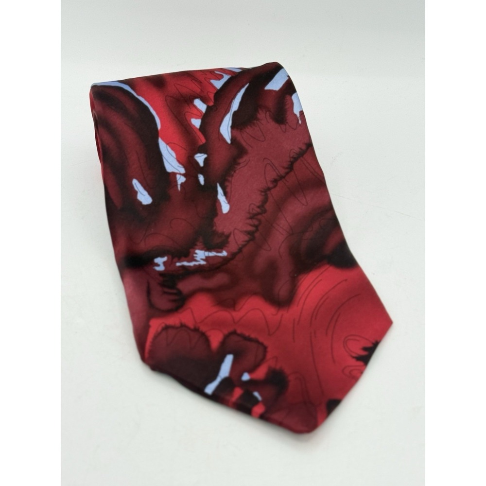 Jerry Garcia Big Bird Collection 14 Silk Tie Mens Red Abstract Grateful Dead VTG